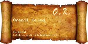 Orendi Keled névjegykártya